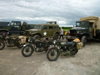 WW2 military vehicles on Knettishall airfield