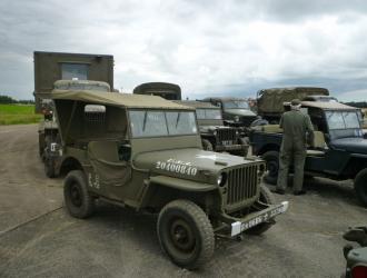 WW2 military vehicles on Knettishall airfield