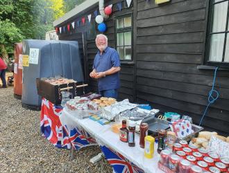 Roger ready to serve the BBQ