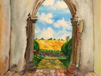 Looking Out From Coney Weston Church Porch by Ned Pamphilon