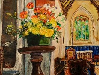  Flowers Inside Coney Weston Church by Ned Pamphilon